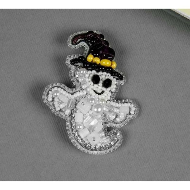 Crystal Art Beadwork Kit For Creating Broоch Ghost  |   Beadwork Beadwork Beadwork