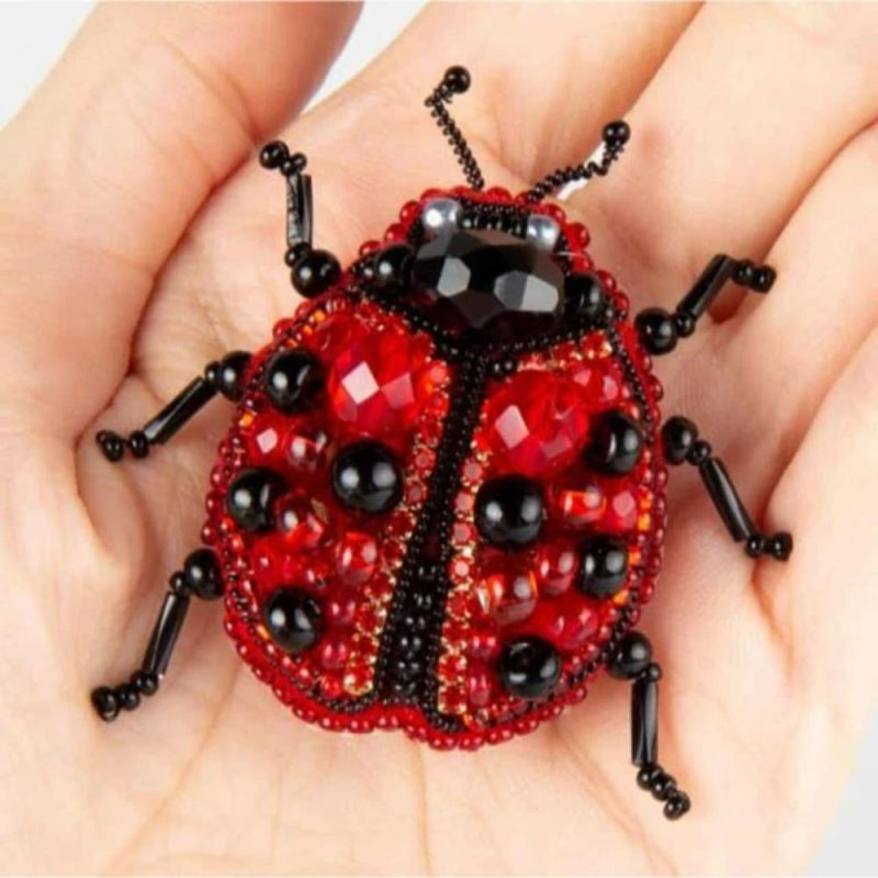 Crystal Art Beadwork Kit For Creating Broоch Ladybug  |   Beadwork Beadwork Beadwork