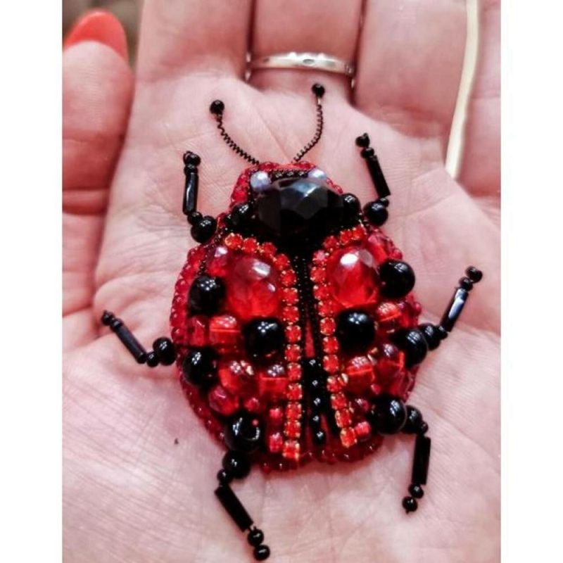 Crystal Art Beadwork Kit For Creating Broоch Ladybug  |   Beadwork Beadwork Beadwork