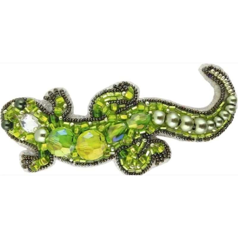 Crystal Art Beadwork Kit For Creating Broоch Lizard  |   Beadwork Beadwork Beadwork