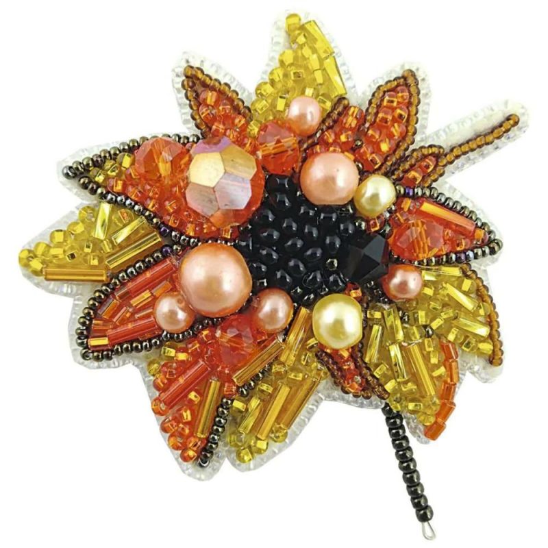 Crystal Art Beadwork Kit For Creating Broоch Sunflower  |   Beadwork Beadwork Beadwork