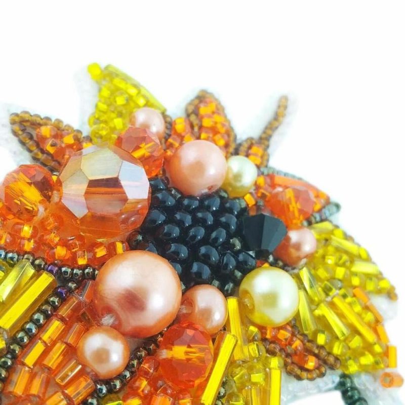 Crystal Art Beadwork Kit For Creating Broоch Sunflower  |   Beadwork Beadwork Beadwork