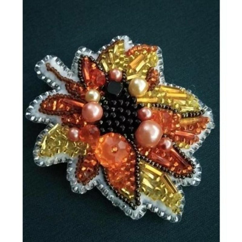 Crystal Art Beadwork Kit For Creating Broоch Sunflower  |   Beadwork Beadwork Beadwork