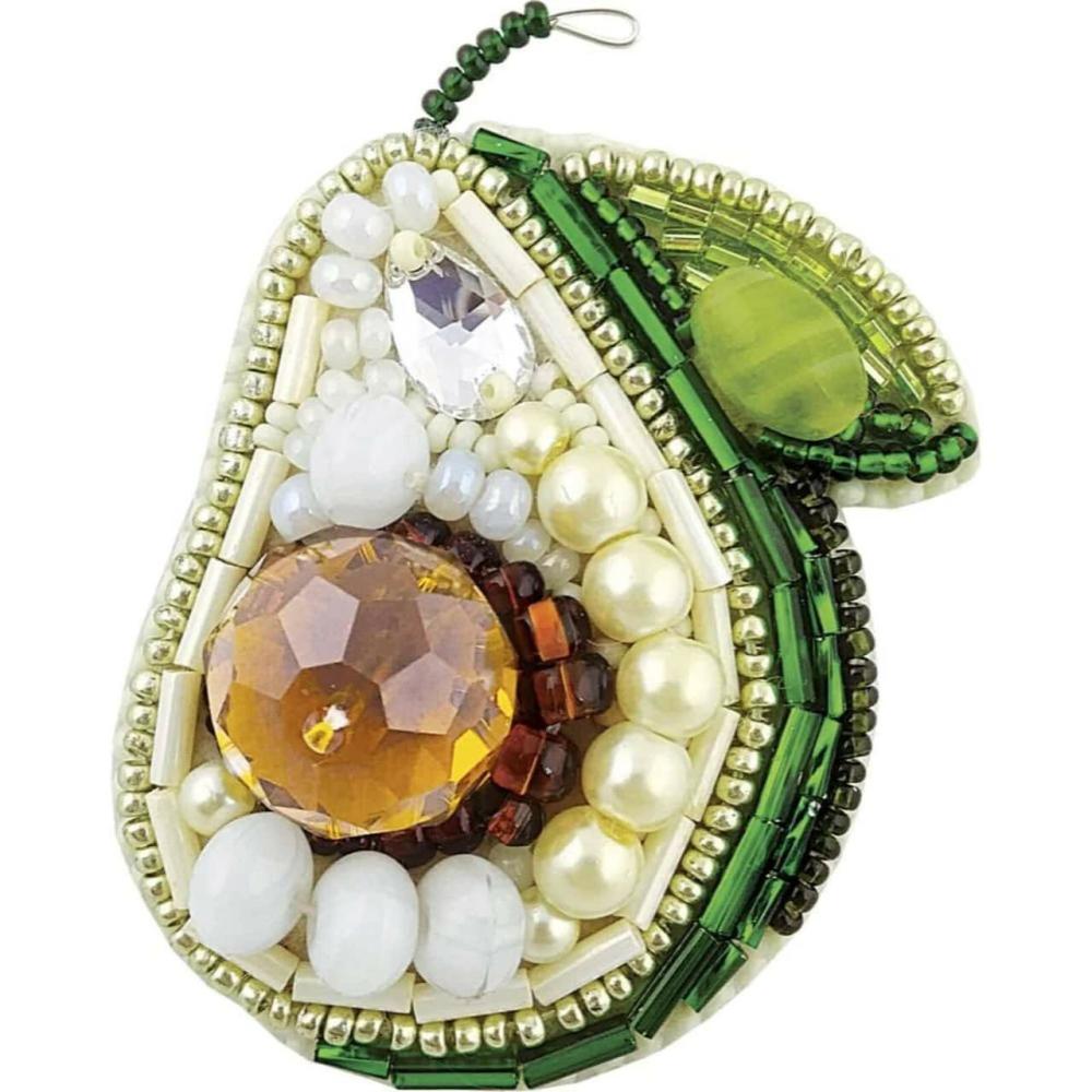 Crystal Art Beadwork Kit For Creating Brooch Avocado  |   Beadwork Beadwork Beadwork