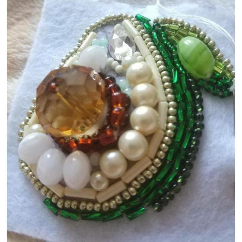 Crystal Art Beadwork Kit For Creating Brooch Avocado  |   Beadwork Beadwork Beadwork