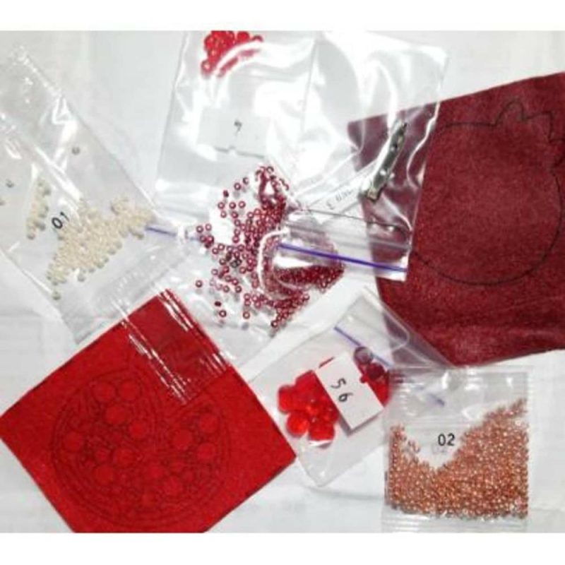 Crystal Art Beadwork Kit For Creating Brooch Pomegranate  |   Beadwork Beadwork Beadwork