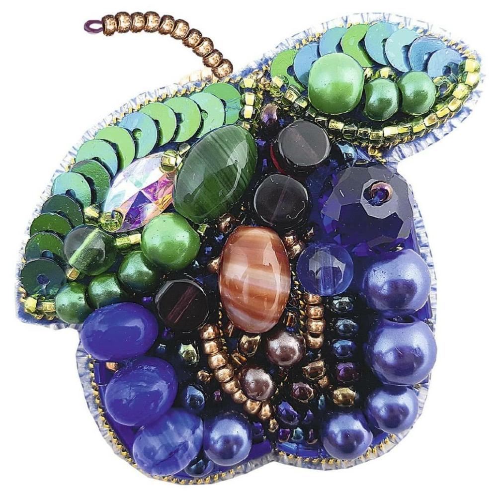 Crystal Art Beadwork Plum Brooch Kit  |   Beadwork Beadwork Beadwork