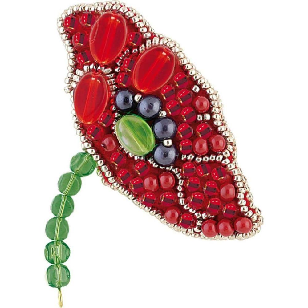 Crystal Art Beadwork Red Petals Brooch Kit  |   Beadwork Beadwork Beadwork