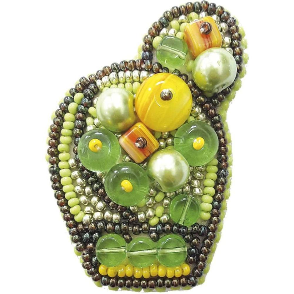 Crystal ArtBeadwork Kit For Creating Brooch Bright Cactus  |   Beadwork Beadwork Beadwork