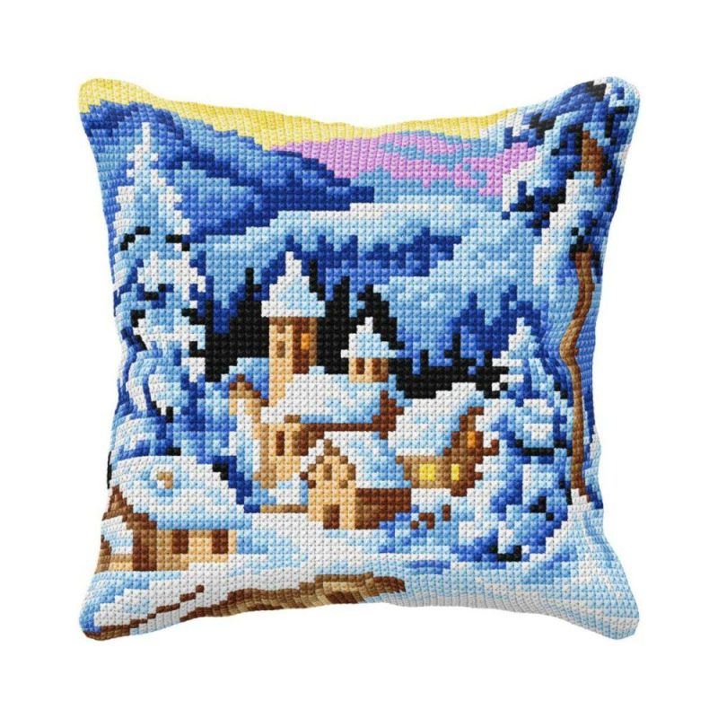 Cushion cross stitch kit  “Winter village” 99041  |   Cross Stitch & Embroidery Cross Stitch & Embroidery Cross Stitch & Embroidery