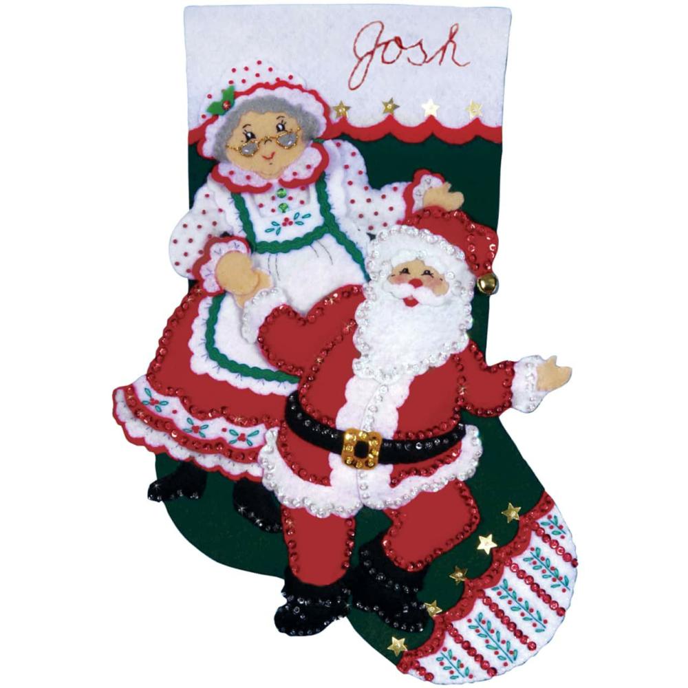 Dancing Claus 18″ Felt Stocking Applique Kit  |   Appliqué Appliqué Appliqué