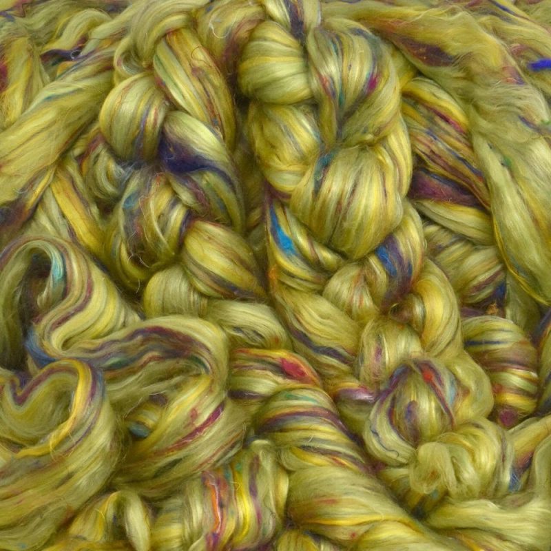 Designer Blend Merino, Mulberry Silk, Sari Silk, and Bamboo Top Roving. Fancy, Colorful, Exotic – Limited Edition. Spring Flowers  |   Felting Felting Felting