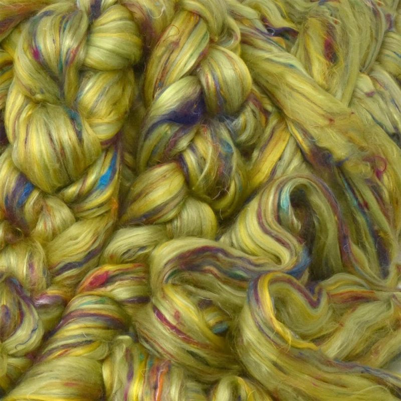 Designer Blend Merino, Mulberry Silk, Sari Silk, and Bamboo Top Roving. Fancy, Colorful, Exotic – Limited Edition. Spring Flowers  |   Felting Felting Felting