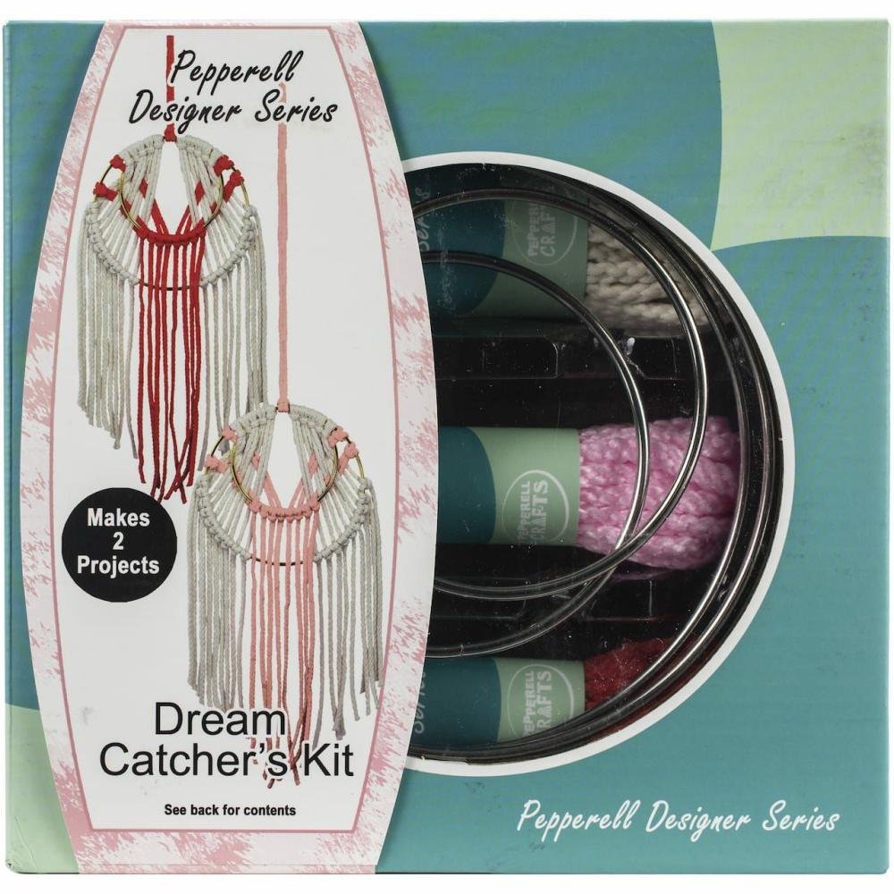 Designer Coral & Pink Macramé Modern Dream Catchers Kit  |   Macrame Macrame Macrame