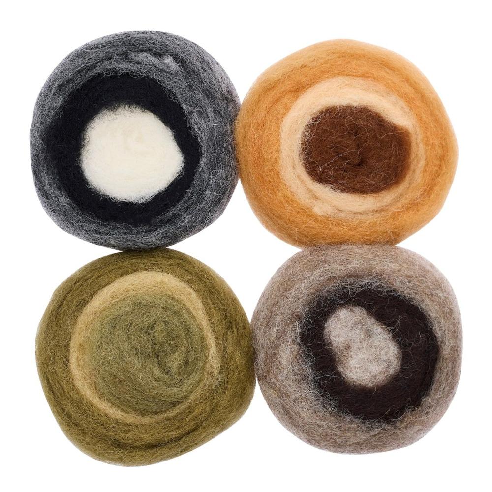 Earth Tone Roving Rolls  |   Felting Felting Felting