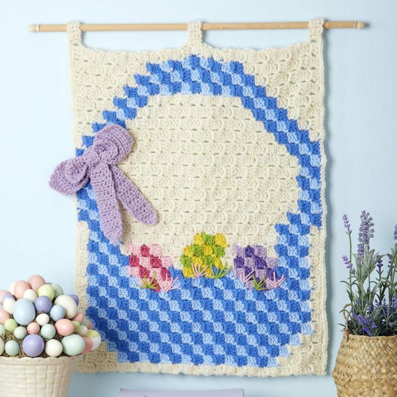 Easter Basket Wall Hanging Crochet Kit Multicolor |   Crochet Kits Crochet Kits Crochet Kits