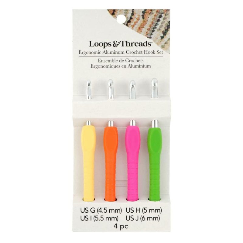 Ergonomic Aluminum Crochet Hook Set, G-J  |   Crochet Supplies Crochet Supplies Crochet Supplies