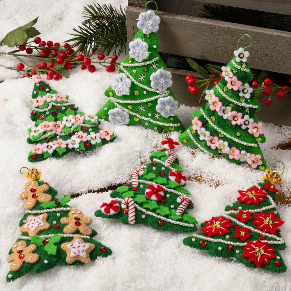 Festival of Trees Felt & Sequin Kit Multicolor |   Felting Felting Felting