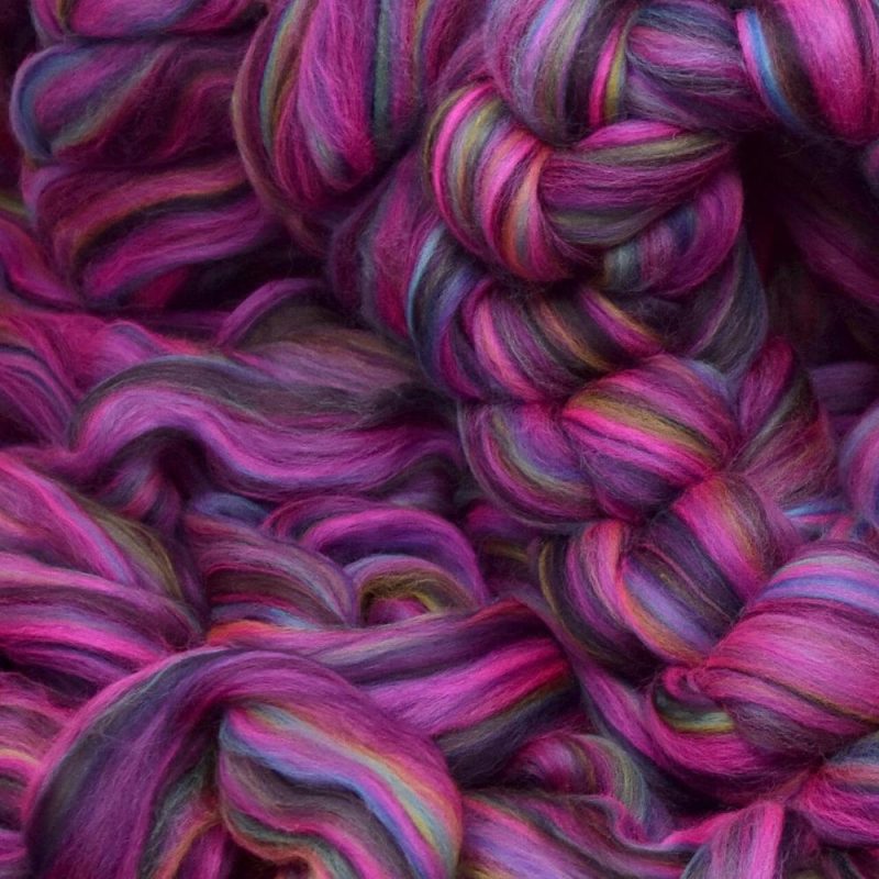 Fiesta Colorful Merino Wool Combed Top Roving for Spinning and Felting. Limited Edition. Night Fever  |   Felting Felting Felting