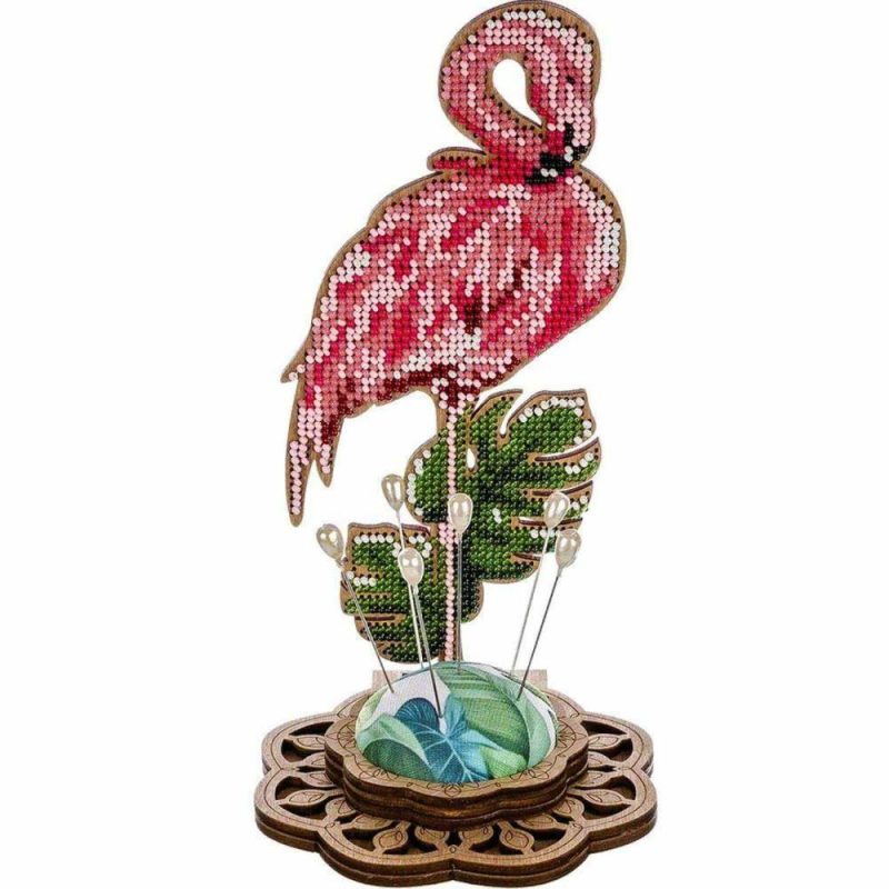 Flamingo Bead Embroidery on Wood Kit  |   Beadwork Beadwork Beadwork