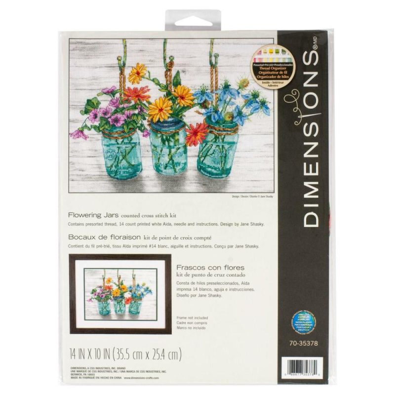 Flowering Jars Counted Cross Stitch Kit  |   Cross Stitch & Embroidery Cross Stitch & Embroidery Cross Stitch & Embroidery