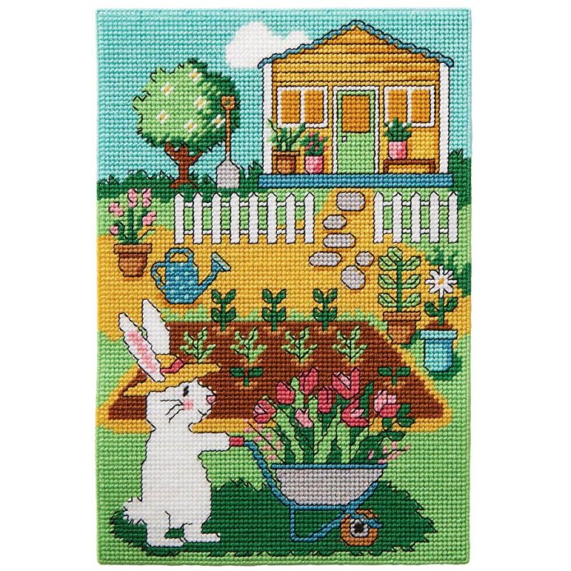 Garden Planting Wall Hanging Plastic Canvas Kit Multicolor |   Needlepoint Needlepoint Multicolor