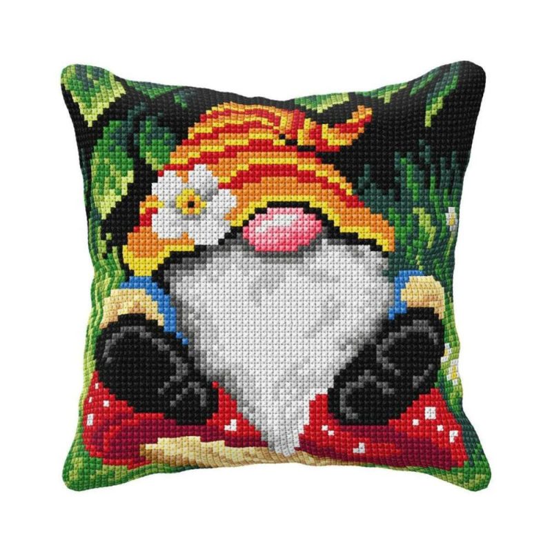 Gnome Counted Cross Stitch Pillow Cover Kit  |   Cross Stitch & Embroidery Cross Stitch & Embroidery Cross Stitch & Embroidery