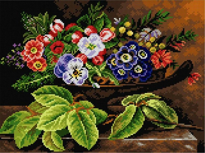 Gobelin canvas for halfstitch without yarn after Johan Laurentz Jensen- Still Life with Flowers 2571J  |   Needlepoint Needlepoint Needlepoint