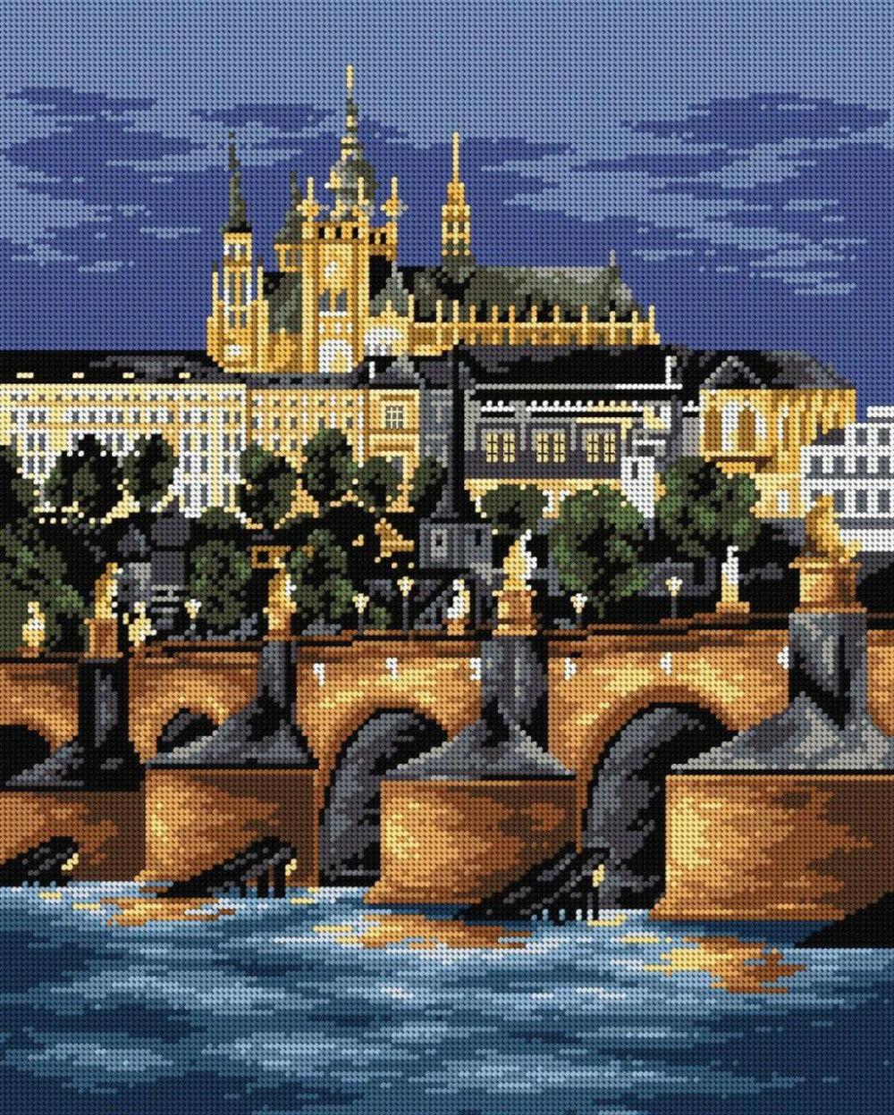 Gobelin canvas for halfstitch without yarn Charles Bridge in Prague 250  |   Needlepoint Needlepoint Needlepoint