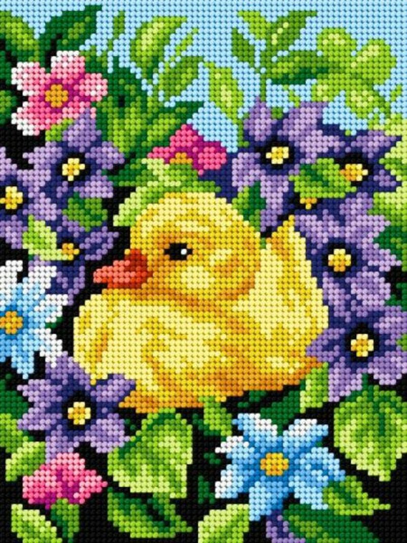 Gobelin canvas for halfstitch without yarn Duckling  |   Needlepoint Needlepoint Needlepoint