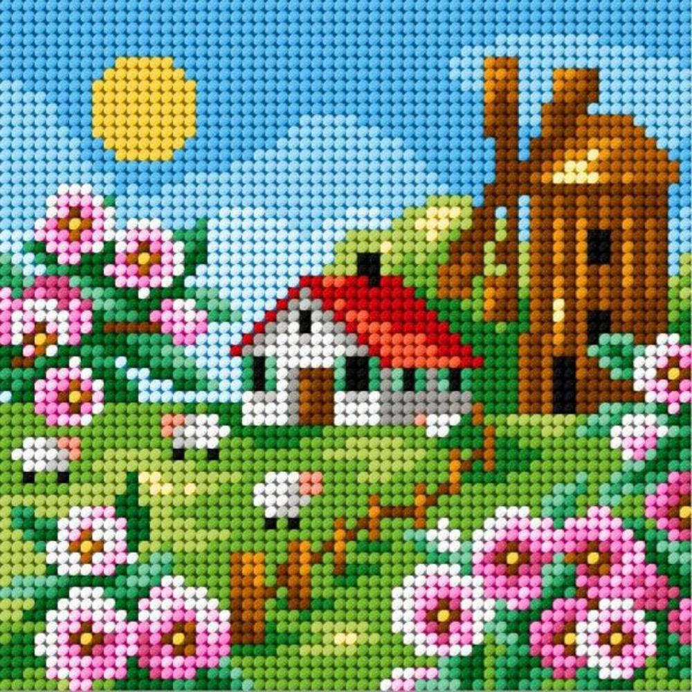 Gobelin canvas for halfstitch without yarn Four Seasons – Spring  |   Needlepoint Needlepoint Needlepoint