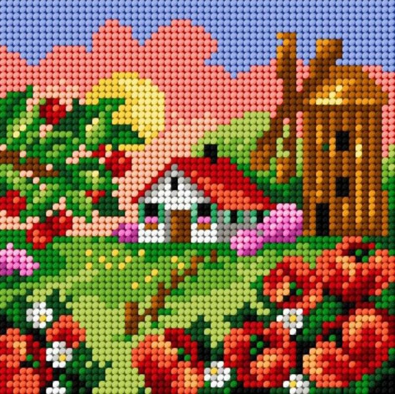 Gobelin canvas for halfstitch without yarn Four Seasons – Summer  |   Needlepoint Needlepoint Needlepoint