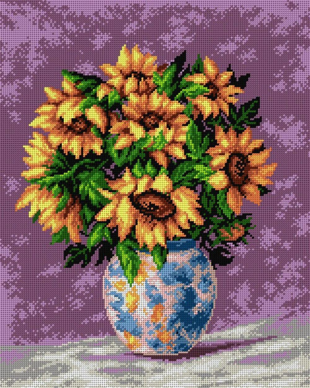 Gobelin canvas for halfstitch without yarn Sunflowers 2153M  |   Needlepoint Needlepoint Needlepoint