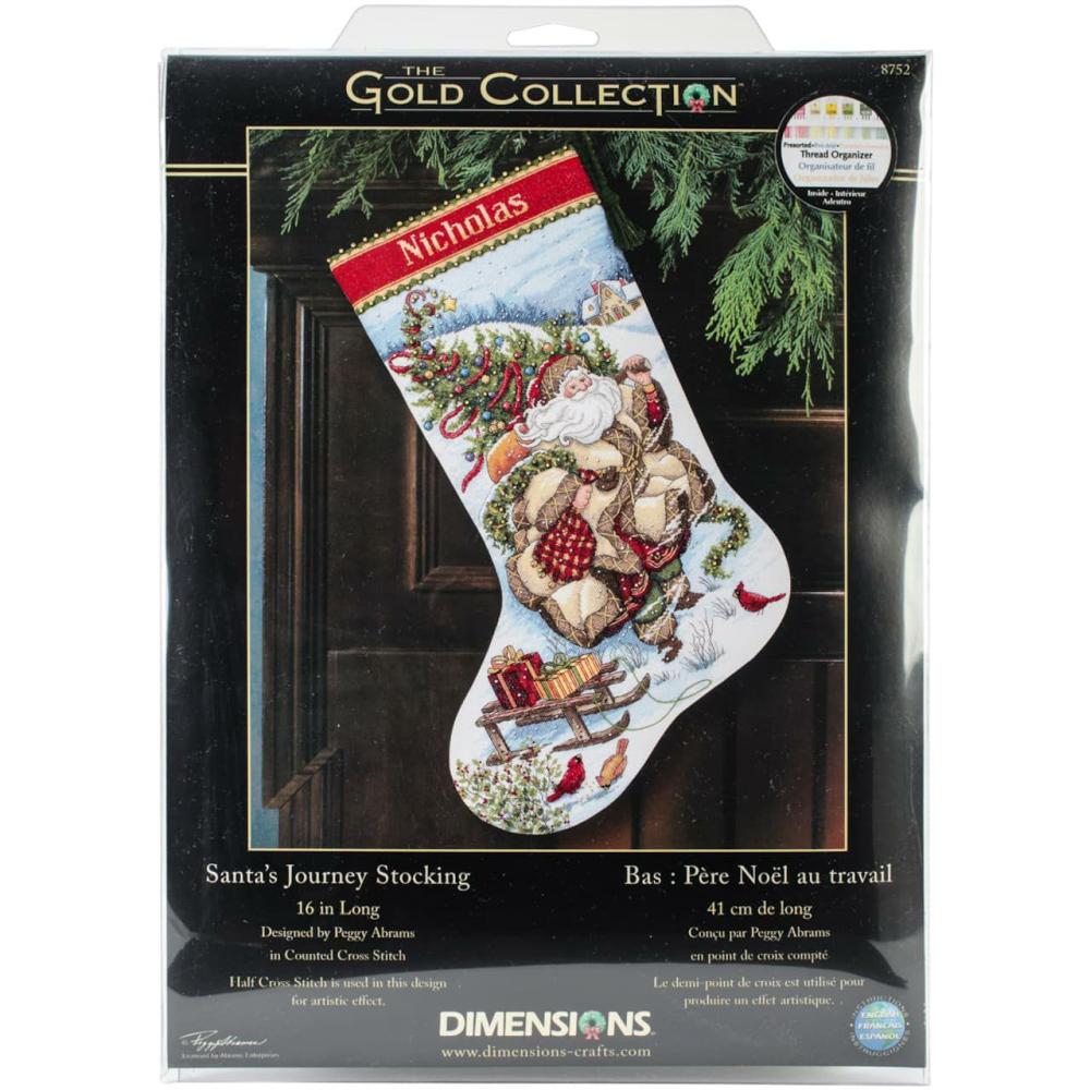 Gold Collection Santa’s Journey Stocking Counted Cross Stitch Kit  |   Cross Stitch & Embroidery Cross Stitch & Embroidery Cross Stitch & Embroidery