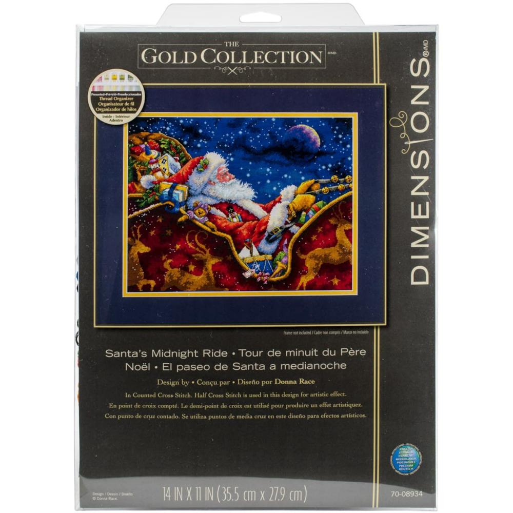 Gold Collection Santa’s Midnight Ride Counted Cross Stitch Kit  |   Cross Stitch & Embroidery Cross Stitch & Embroidery Cross Stitch & Embroidery