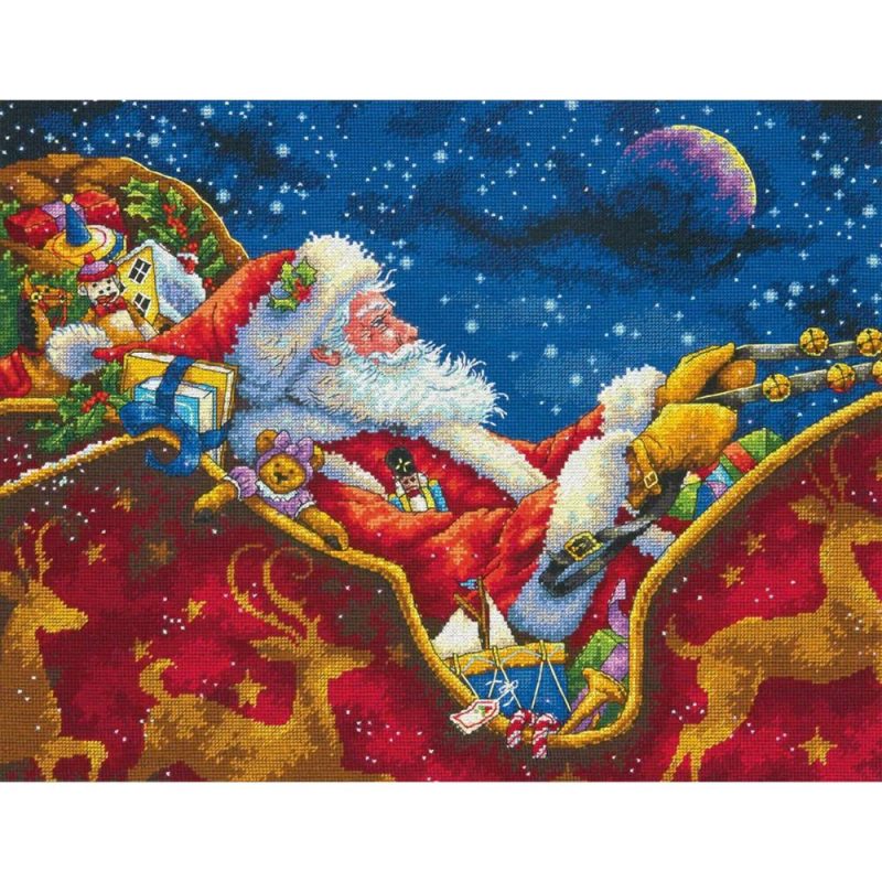 Gold Collection Santa’s Midnight Ride Counted Cross Stitch Kit  |   Cross Stitch & Embroidery Cross Stitch & Embroidery Cross Stitch & Embroidery