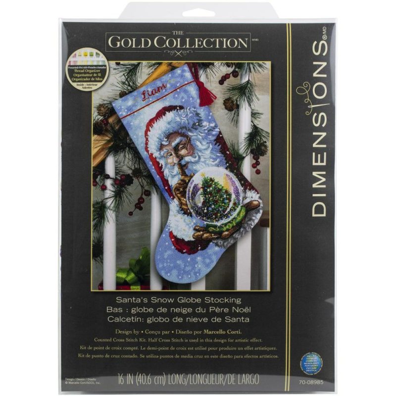 Gold Collection Santa’s Snowglobe Stocking Counted Cross Stitch Kit  |   Cross Stitch & Embroidery Cross Stitch & Embroidery Cross Stitch & Embroidery