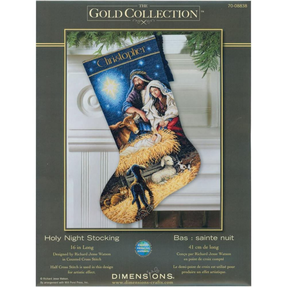 Gold Collection® Holy Night Stocking Counted Cross Stitch Kit  |   Cross Stitch & Embroidery Cross Stitch & Embroidery Cross Stitch & Embroidery