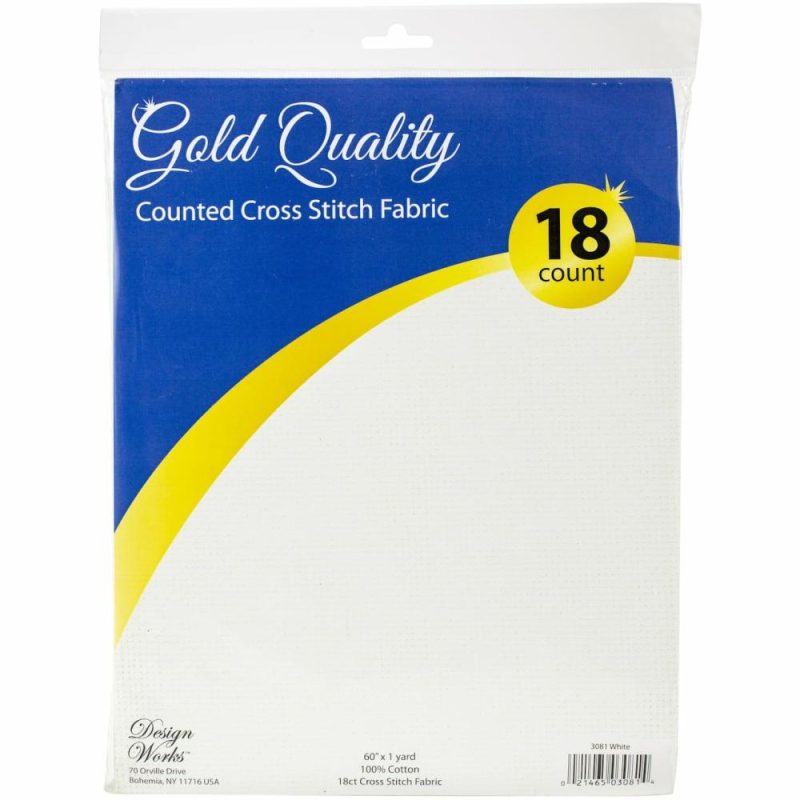 Gold Quality 18 Count White Aida Cloth, 60″ x 36″  |   Cloth & Canvas Cloth & Canvas Cloth & Canvas