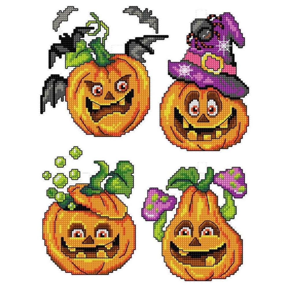 Halloween Pumpkins Plastic Canvas Counted Cross Stitch Kit  |   Cross Stitch & Embroidery Cross Stitch & Embroidery Cross Stitch & Embroidery