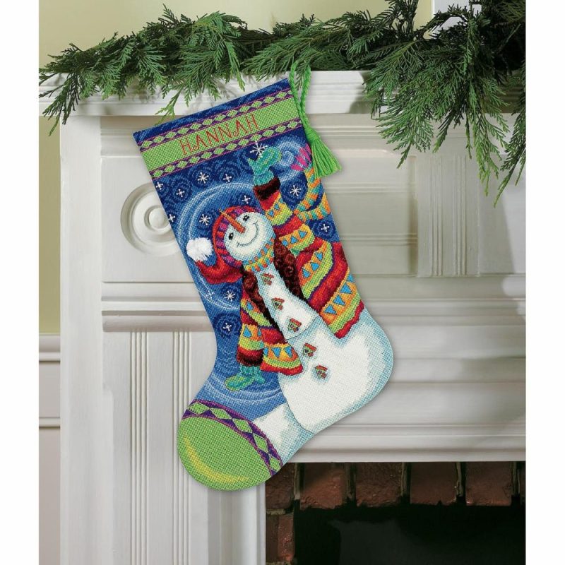 Happy Snowman Stocking Needlepoint Kit  |   Needlepoint Needlepoint Needlepoint