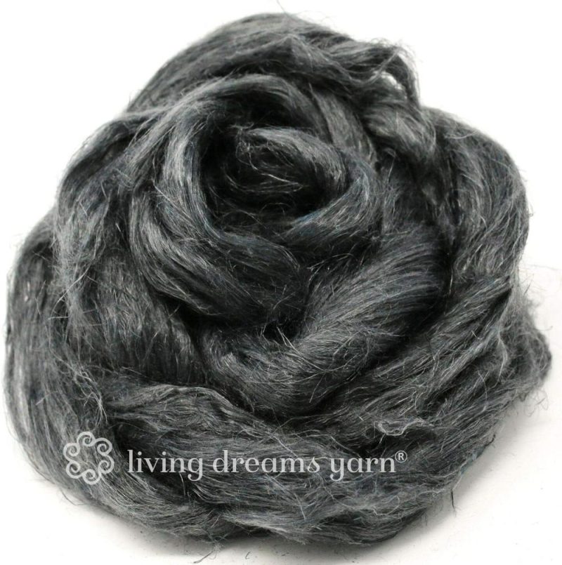 Hemp – Beautifully Dyed Vivid Colors, Combed Top Roving for Spinning, Blending, Felting, Weaving. Pewter |   Felting Felting Felting