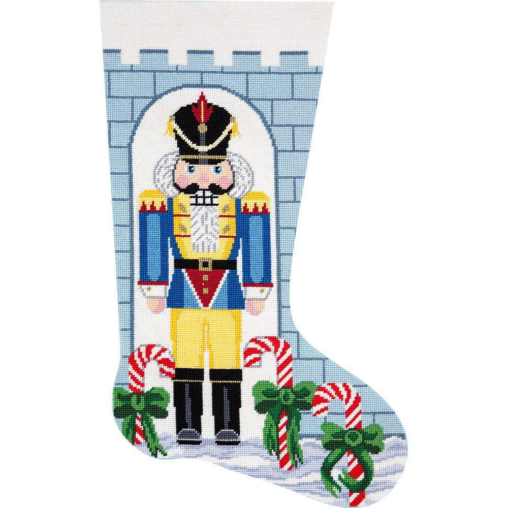 Home Creations Holiday Edition Needlepoint Stocking Kit- Nutcracker Soldier- Large, Deluxe Size  |   Needlepoint Needlepoint Needlepoint