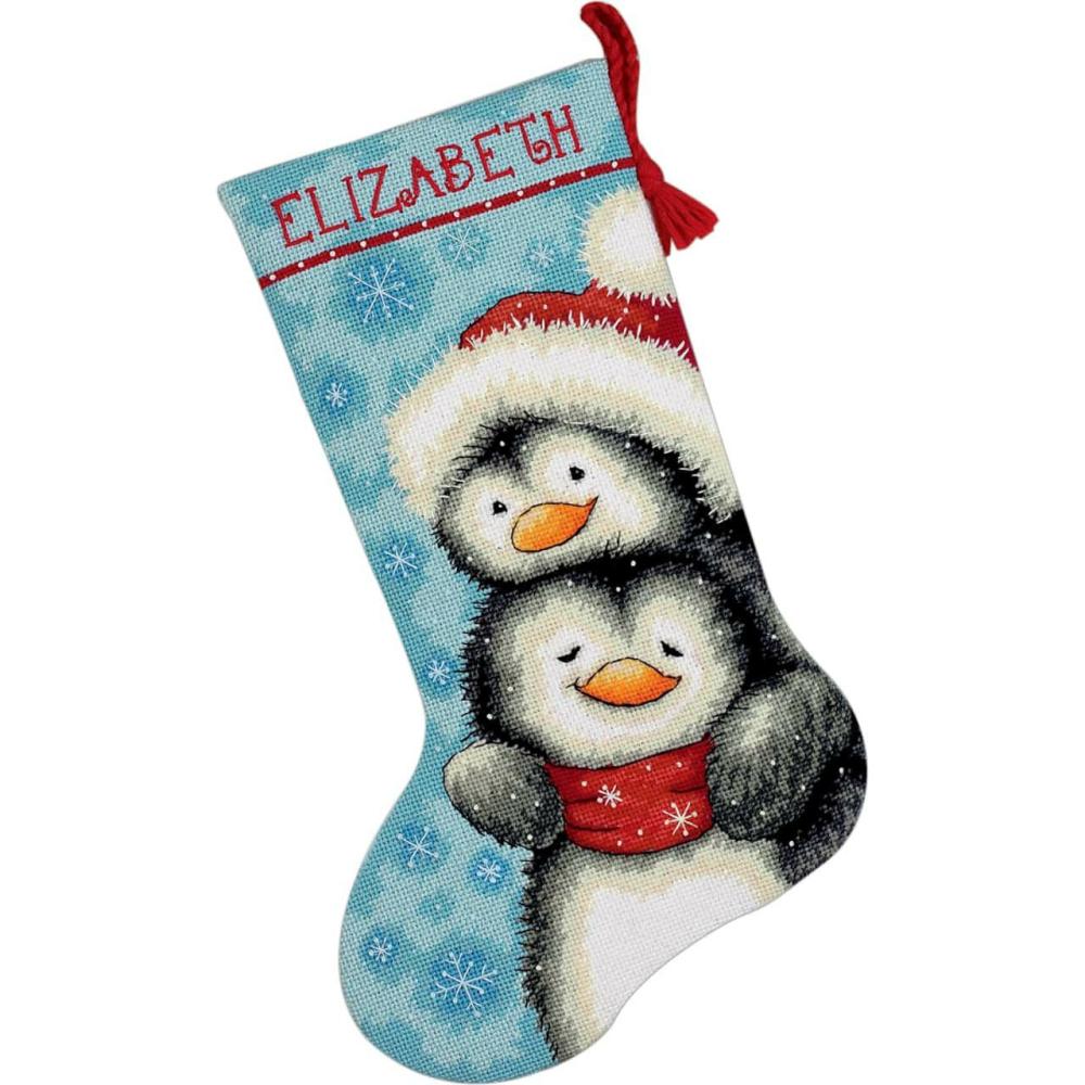 Hugging Penguins Stocking Needlepoint Kit  |   Needlepoint Needlepoint Needlepoint