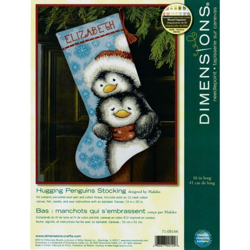 Hugging Penguins Stocking Needlepoint Kit  |   Needlepoint Needlepoint Needlepoint