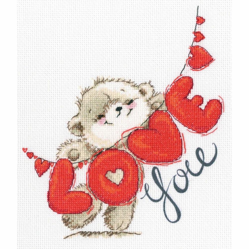 I love you Cross Stitch kits with printed background  |   Cross Stitch & Embroidery Cross Stitch & Embroidery Cross Stitch & Embroidery