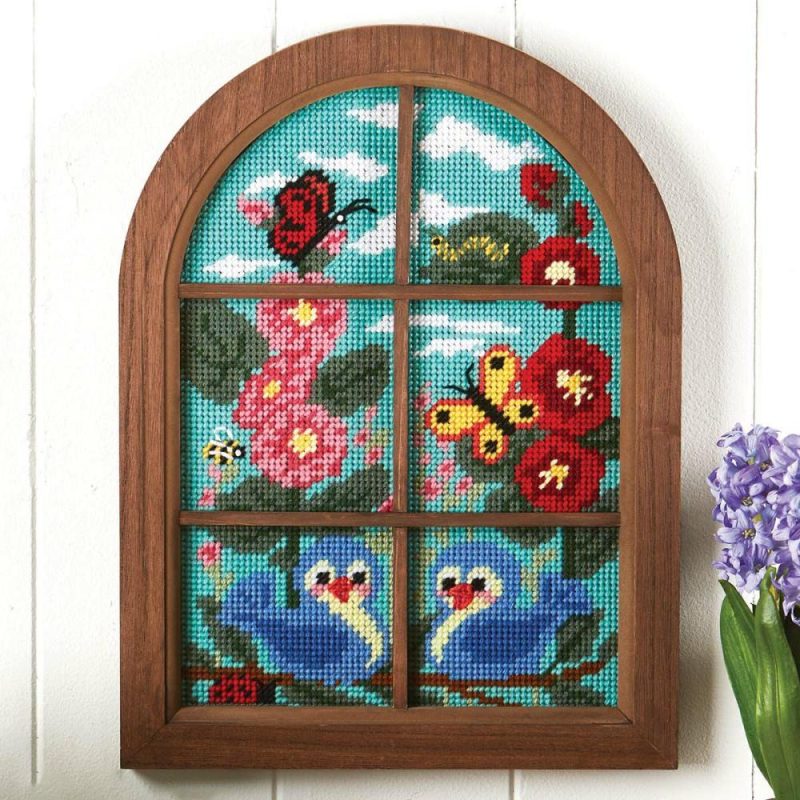 In My Garden Window Wall Hanging Kit & Frame Plastic Canvas Multicolor |   Cloth & Canvas Cloth & Canvas Cloth & Canvas