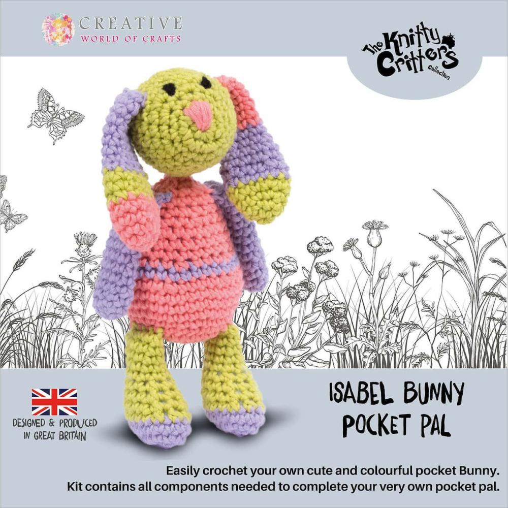 Isabel Bunny Knitty Critters Pocket Pal Crochet Kit  |   Baby Yarn Baby Yarn Baby Yarn