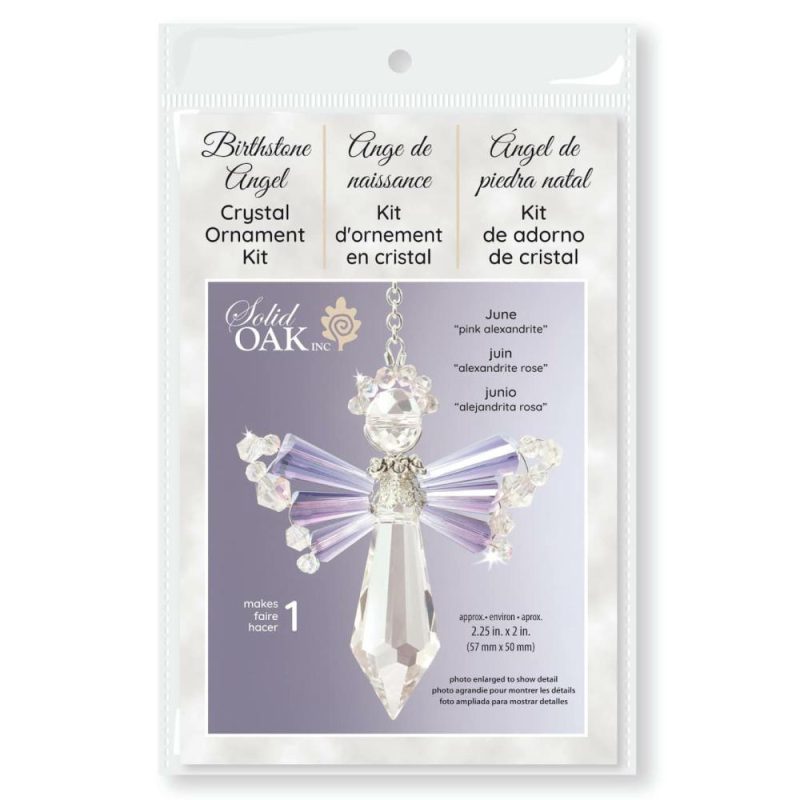 June/Pink Alexandrite Birthstone Angel Crystal Suncatcher Ornament Kit  |   Beadwork Beadwork Beadwork