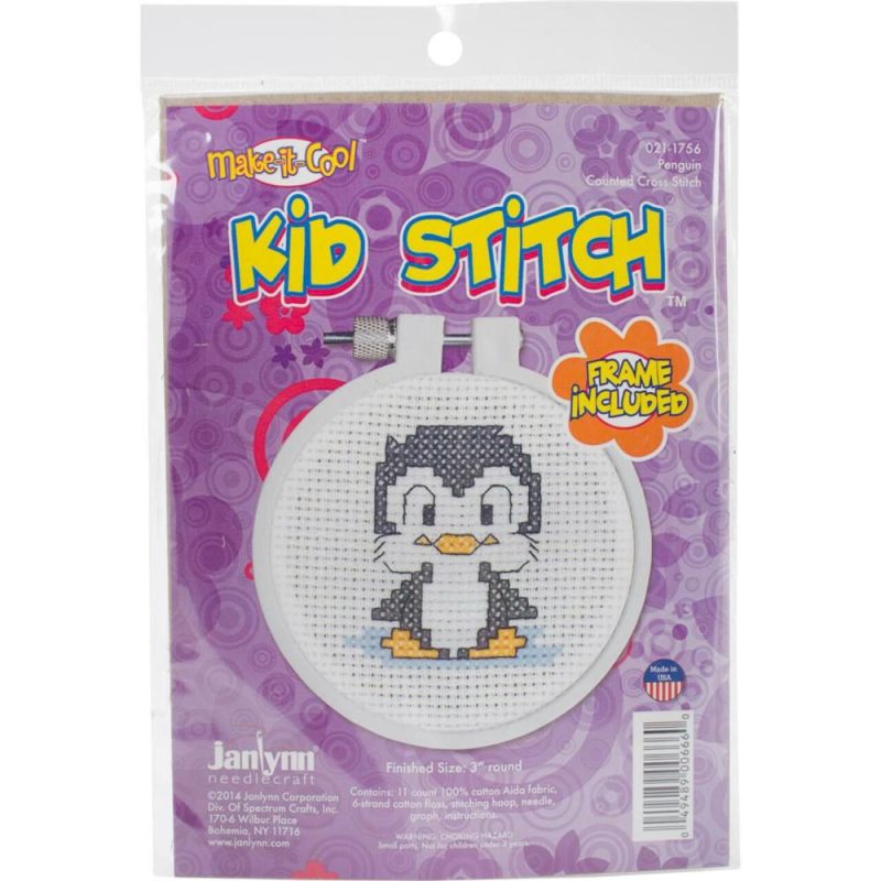 Kid Stitch Penguin Counted Cross Stitch Kit  |   Cross Stitch & Embroidery Cross Stitch & Embroidery Cross Stitch & Embroidery